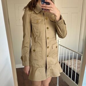 Tory Burch Abrielle Trench Coat Khaki Size 4